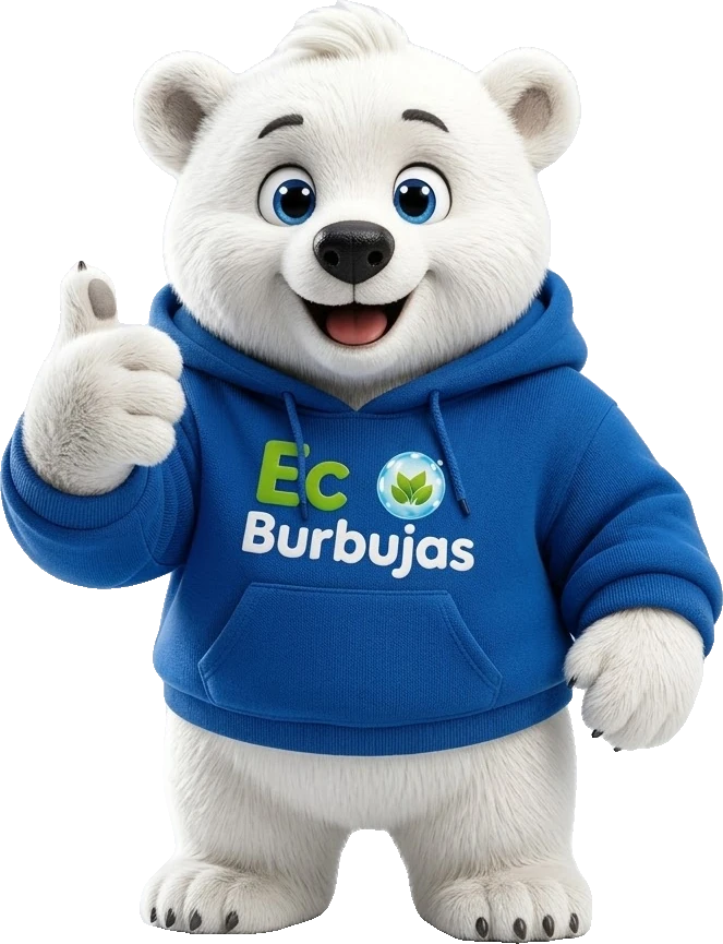 Eco, el osito polar de EcoBurbujas, con el pulgar arriba